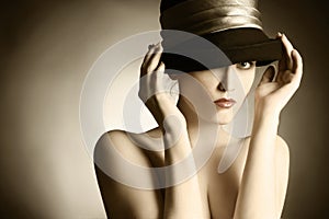 Fashion retro woman elegant hat.