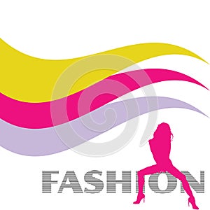 Fashion and pink girl vector silhouette