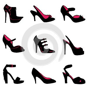 Fashion shoes silhouettes