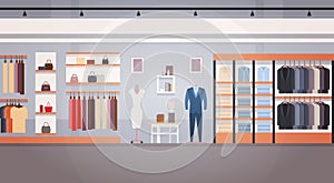 Fashion Shop Interior Clothes Store Banner With Copy Space