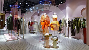 Fashion shop interior with  mannequins