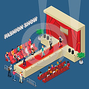 Fashion Show Isometric Composition