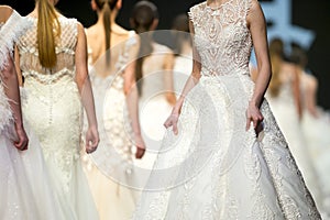 Fashion show runway beautiful wedding dresses photo