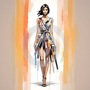 Fashion sketch art drawing