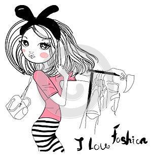 Fashion sketch girl