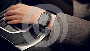 Fashion smart watch on woman hand