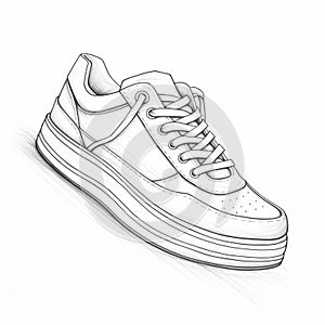 Fashion Sneakers Illustration: Ambient Occlusion Style With Simplified Line Work