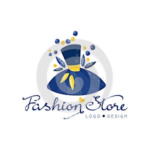 Fashion store logo design template, clothes shop, beauty salon or boutique label vector Illustration