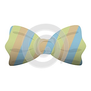 Fashion striped bow tie icon, cartoon style