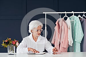 Fashion style assistance woman senior business