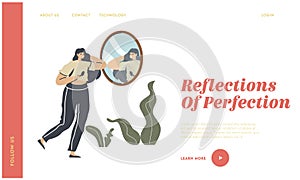 Fashion, Style and Beauty Landing Page Template. Self-assessment and Personal Appearance