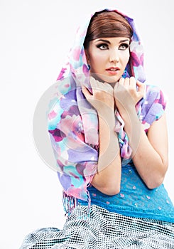 Fashion style woman portrait in asian clothes