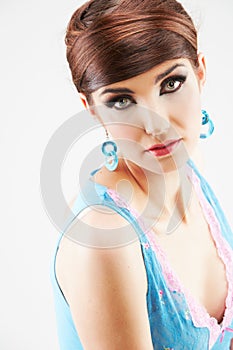 Fashion style woman portrait in asian clothes