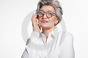 Fashion stylish mature woman  in eyewear