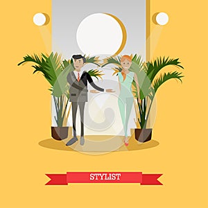 Fashion stylist concept vector illustration in flat style