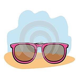Fashion sunglasses accesory cartoon