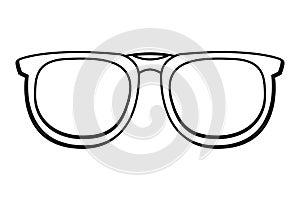 Fashion sunglasses accesory cartoon in black and white photo