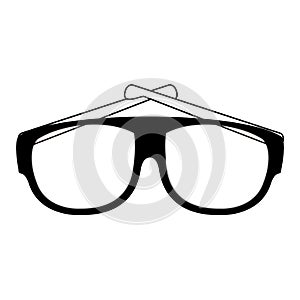 Fashion sunglasses accesory isolated in black and white