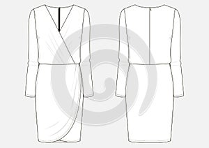 Fashion technical sketch of dress