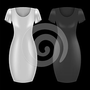 Fashion two dress templates modern vector illustration
