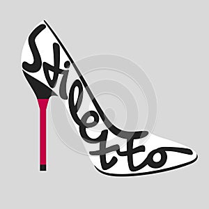 Fashion typography, shoe typography, shoes typography, stiletto heel typography, fashion calligraphy, fashion history.