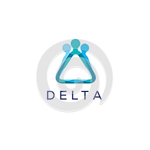 Fashion vector logo design. Delta sign. Geometric ornament. Business emblem. Design element