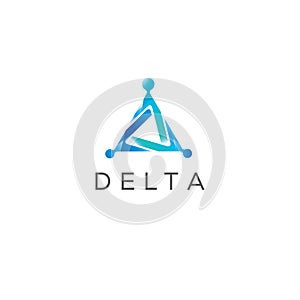 Fashion vector logo design. Delta sign. Geometric ornament. Business emblem. Design element