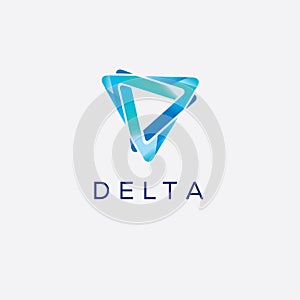 Fashion vector logo design. Delta sign. Geometric ornament. Business emblem. Design element