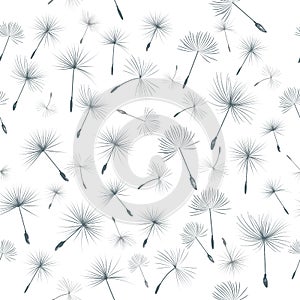 Fashion vector pattern with dandelions seeds