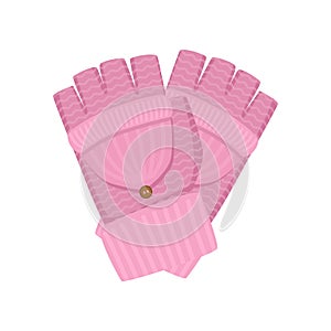 Fashion winter gloves, textile material and pink color