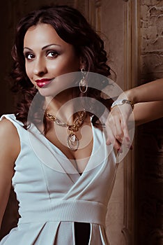 Fashion woman with jewelry bijouterie