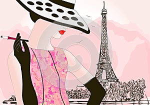 Fashion woman in Paris photo