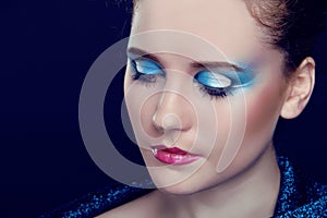 Fashion woman Portrait. Eyeshadow