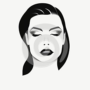 Fashion Woman Silhouette Vector Illustration With Retro Hollywood Glamour photo