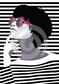 Fashion woman in style pop art.