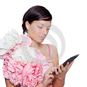 Fashion woman and tablet ebook reading