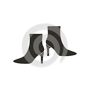 Fashion women boots. Stylish elegant shoes, cartoon basic spring autumn footwear garment. Vector flat illustration
