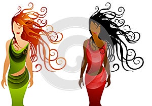 Fashion Women With Long Hair 2