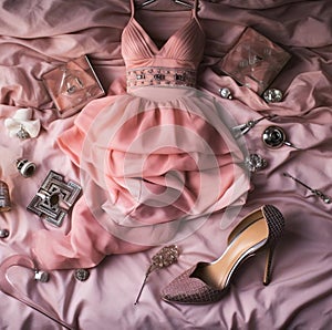 Fashion women with pink style photo