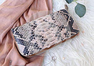 Fashion women python skin belt bag