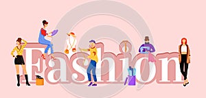 Fashion word concepts flat color vector banner