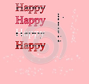 Fashion word Happy sparkle set illustration. Fashion patch application for clothing fabric design. Happy text concept.