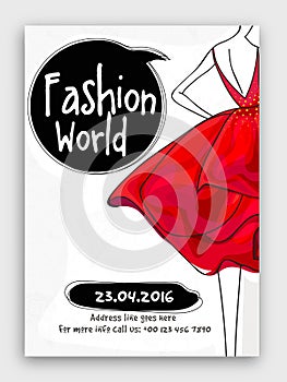 Fashion World Flyer, Template or Banner design.