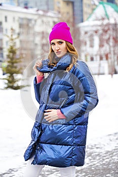 Fashion young girl in the winter time