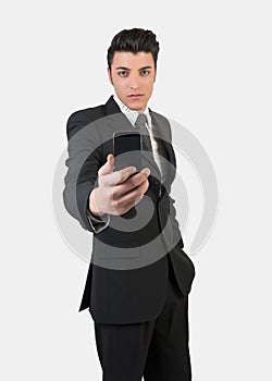 Fashion young man with mobile phone