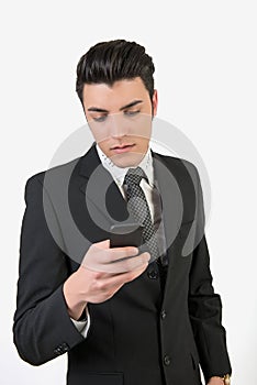 Fashion young man with mobile phone