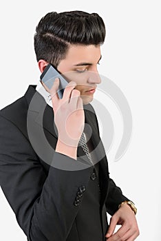 Fashion young man with mobile phone