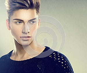 Fashion young model man portrait