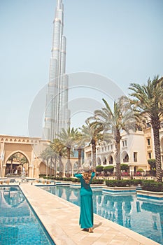 Fashion young woman on holidays in Dubai