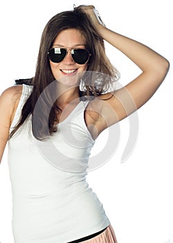 Fashion young woman with sunglasses
